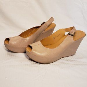 Women's Size 9, Kork Ease Peep-Toe Wedges